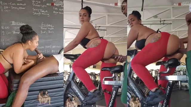 DaPhaneZ tiene sexo mientras usa la bicicleta del gimnasio