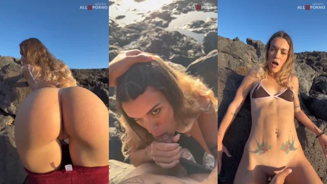 Nude Silvia Ronco Gives a POV Blowjob at the Beach